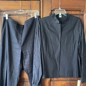Eileen Fisher Navy Two-Piece Jacket & Trouser Set